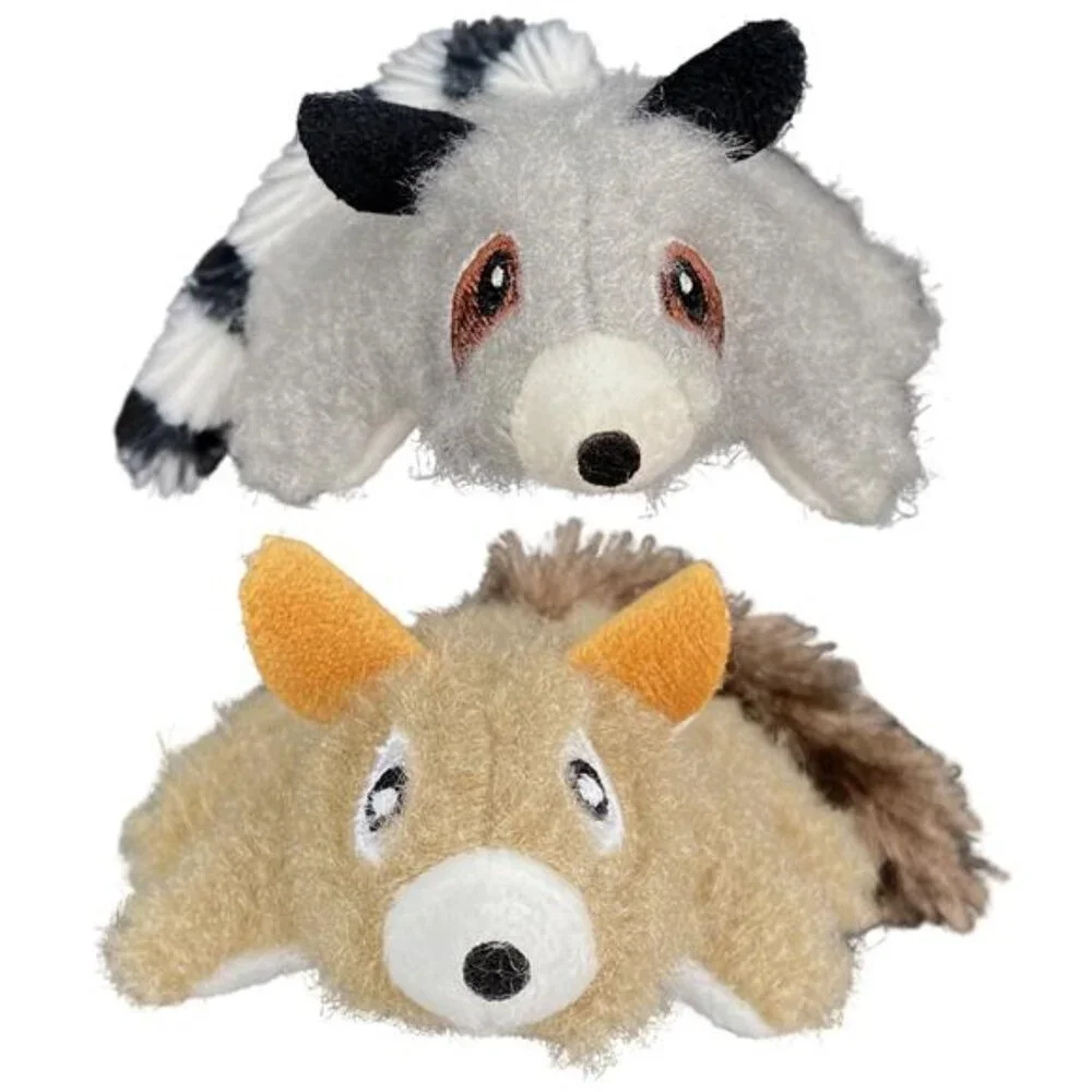 Lemur and Squirrel Plush Multicolor Cat Toy, Crinkle and Catnip, 2